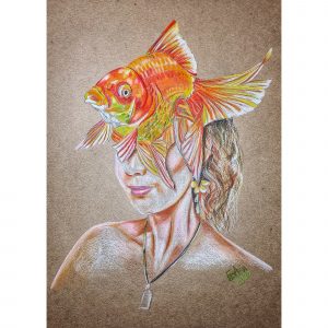 Автопортрет с золотой рыбкой