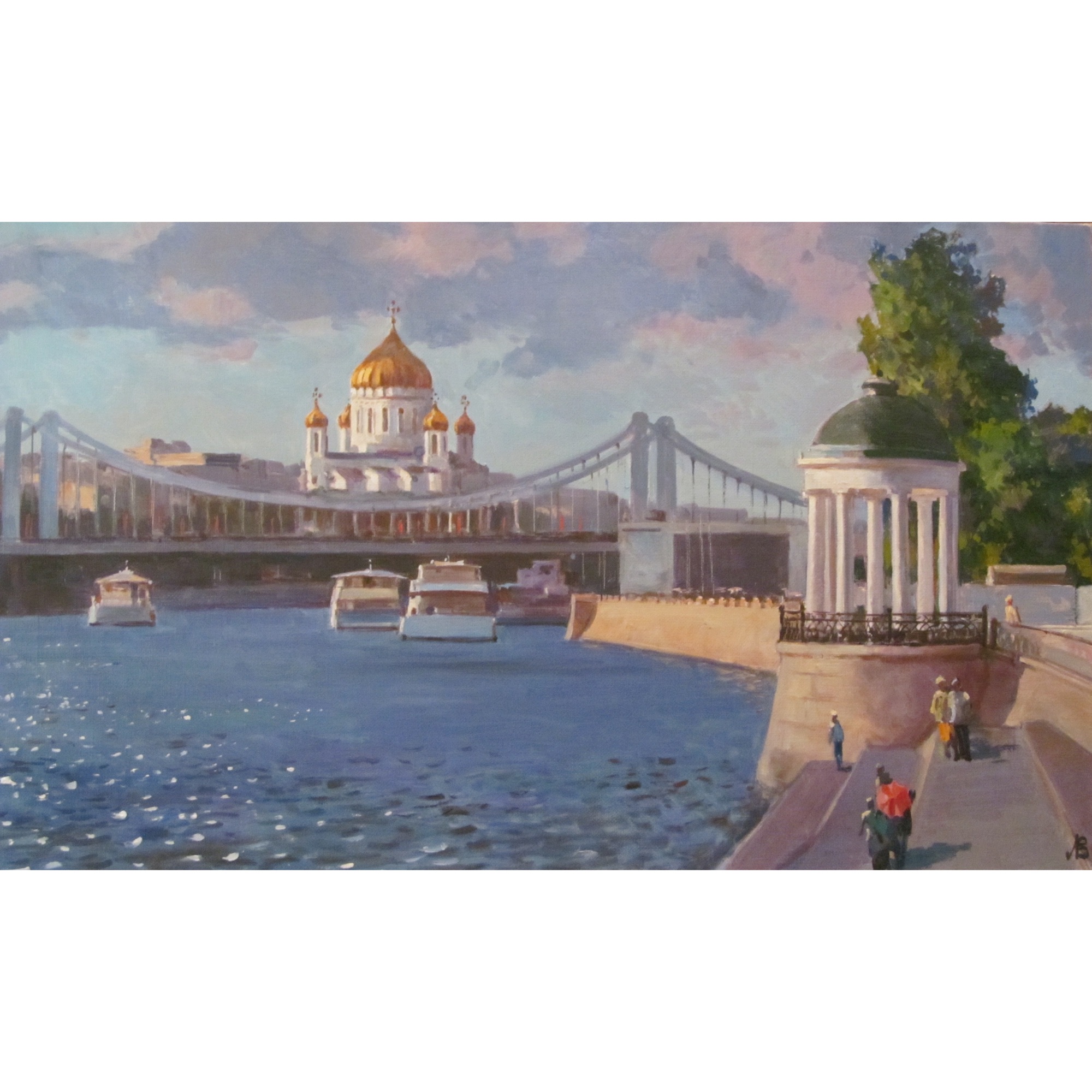 Крымский мост Москва в рисунках художников