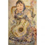 Женский портрет с гитарой