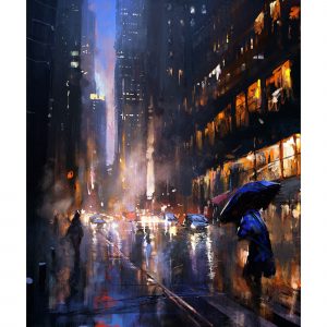 Ночь, улица, зонт