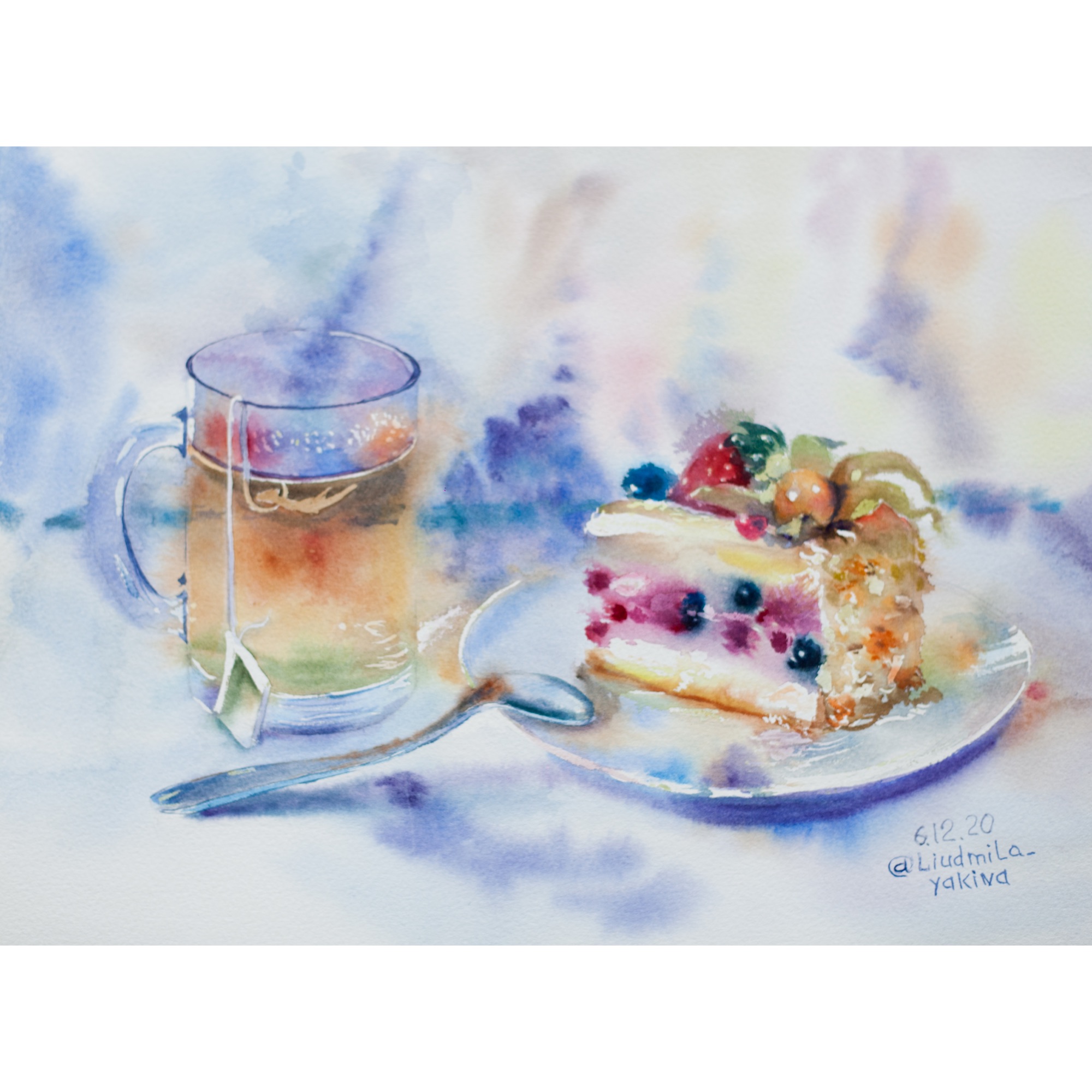 Купить картину Чай с тортом в Москве от художника Якина Людмила