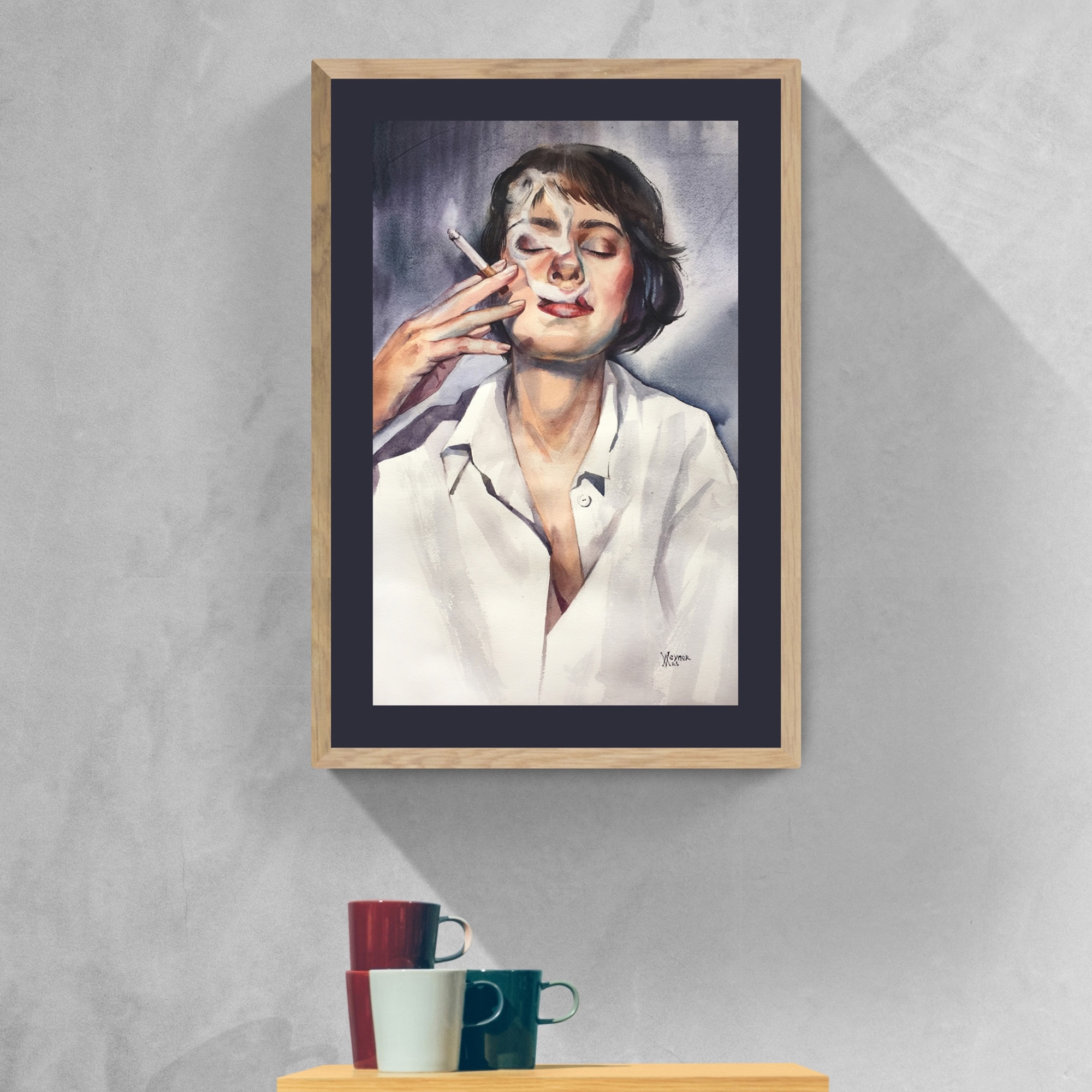 Купить картину Портрет курящей девушки в Москве от художника Вейнер Наталия