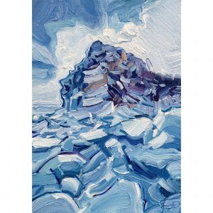 Скала над замерзшим Байкалом