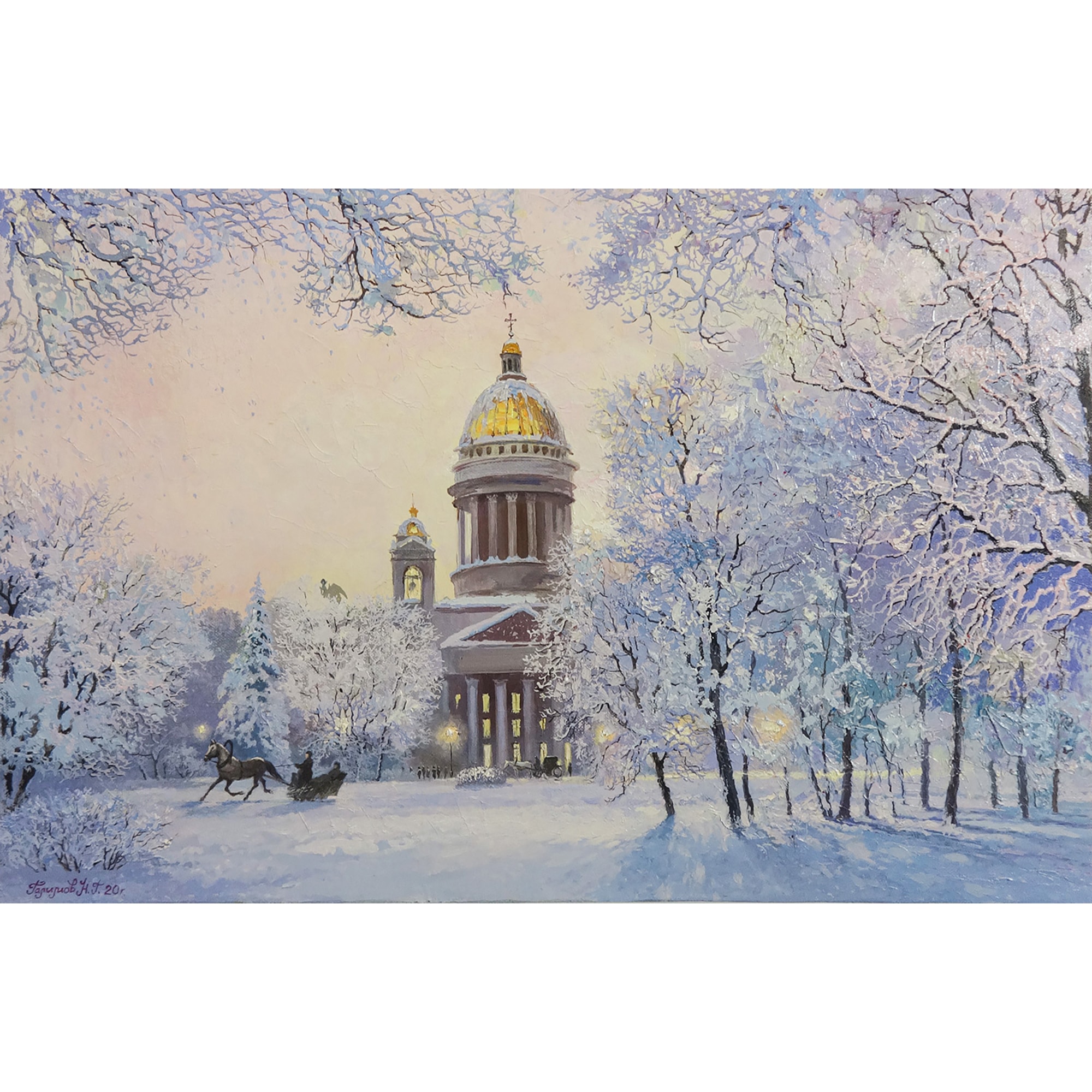 Рисунок зимний петербург