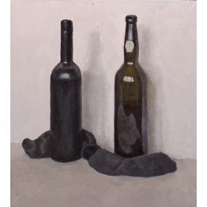 Натюрморт с двумя бутылками и носками