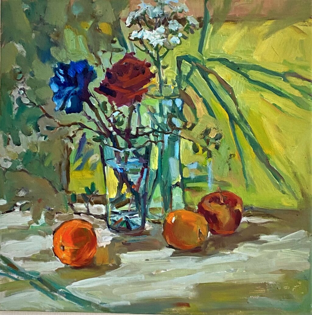 Роза красная и роза синяя